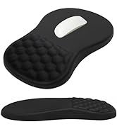 G JGOO Ergonomic Mouse Pad with Wrist Rest, Mousepad with Memory Foam &amp; Massage Design, Wrist Pai...