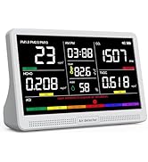 16 in 1 Air Quality Monitor Indoor 7" Display 9 AQI+7 AQI Alerts, CO2 Monitor Air Quality Tester ...