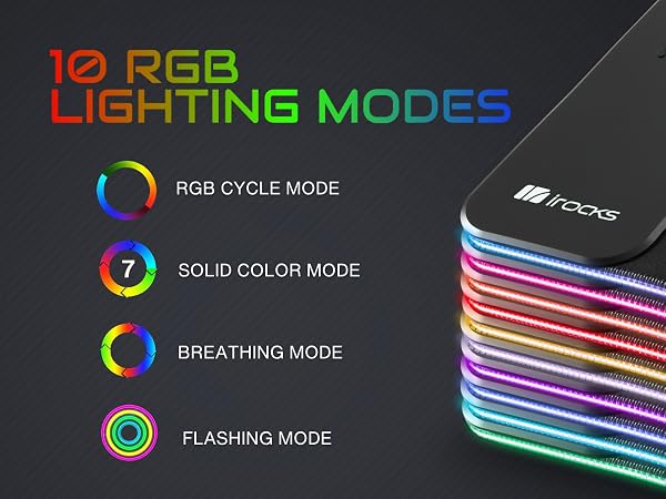 i-Rocks RGB Lighting Modes for Gaming Mouse Pad