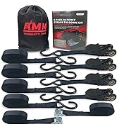 AMM Ratchet Tie Down Strap(6-Pack),1500lb Guaranteed Max Break Strength,4PC Premium 15FT Rachet T...