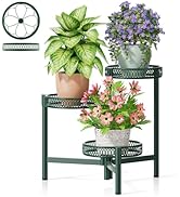 NQW Plant Stand Indoor Outdoor, 3 Tier Corner Metal Flower Display Holder Shelf, Folding Tall Pla...