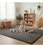 PaPaMat Baby Play Mat for Floor, 1.3" Thick 59x79 Plush Soft Foam Mats for Toddler Kids Crawling,...