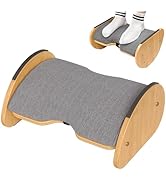 Amazer Bamboo Under Desk Footrest with Cushion 3-in-1, Reversible Ergonomic Rocking Foot Rest for...