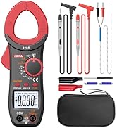 BINTA Digital Clamp Meter 6000 Counts with Alligator Clips, Amp Clamp Multimeter with 600A AC/DC ...