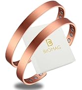 BioMag 2Pcs 99.99% Copper Bracelet for Women, Adjustable Magnetic Bracelets Bangle Cuff with 3500...