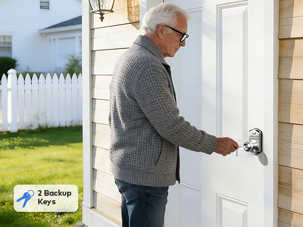 Includes 2 backup keys for easy access even without power or network, never get locked out