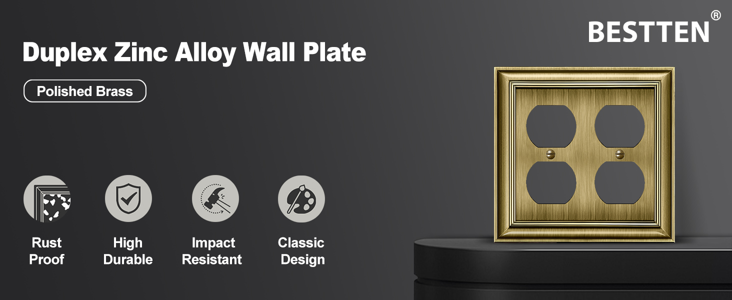 brass wall plate duplex