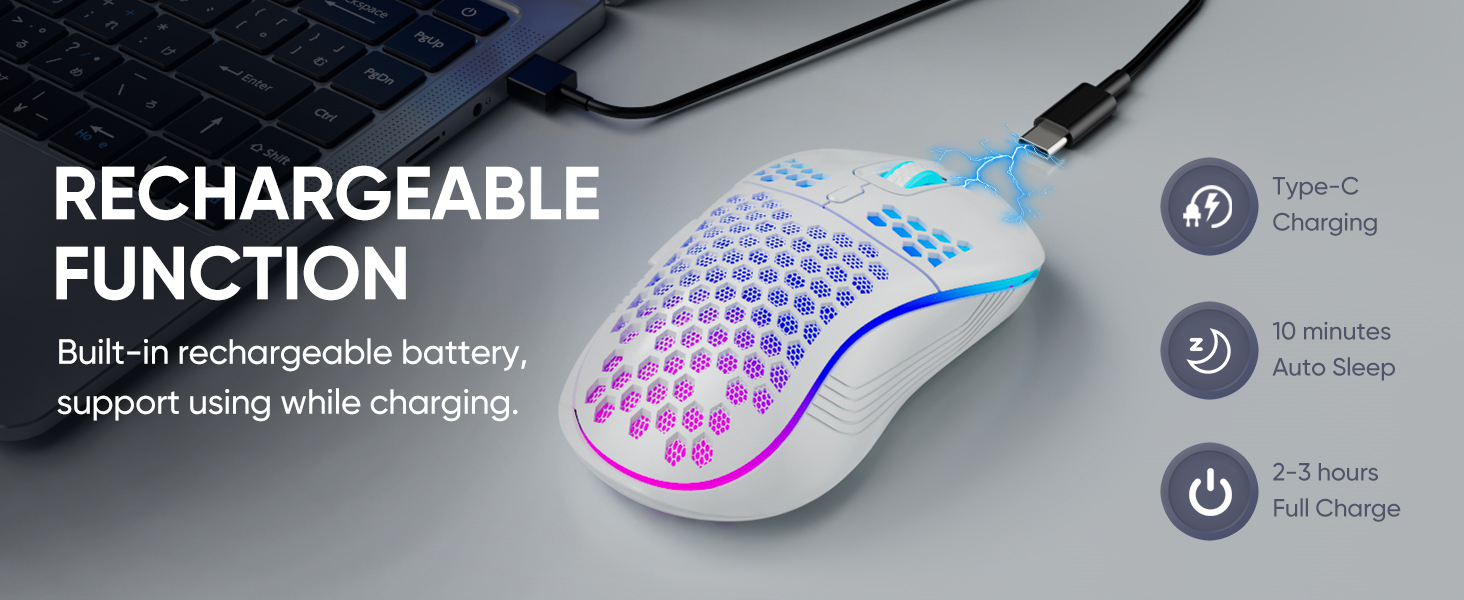 Wireless Gaming Mouse Honeycomb