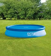 INTEX 28022E Pool Cover: For 12ft Round Easy Set Pools – Includes Rope Tie – Drain Holes – 12in O...