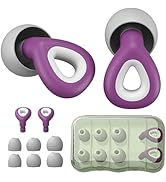 Ear Plugs for Sleeping Noise Cancelling - Purple Reusable Earplugs for 24dB Noise Reduction Snori...