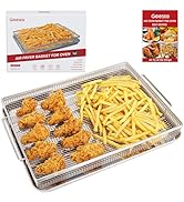 Air Fryer Basket for Oven with 50 Recipes, Extra Large 2 Piece Nonstick Crisper Tray &amp; Basket, St...