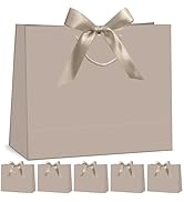 CINSOEN 12 Pcs Paper Gift Bags with Handles, Thank You Gift Bag with Ribbon Bow for Graduation We...