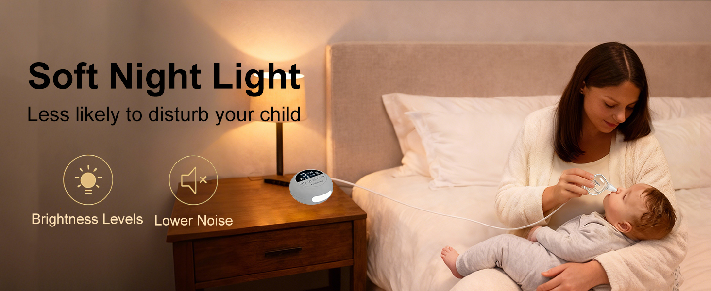 Soft night light nasal aspirator