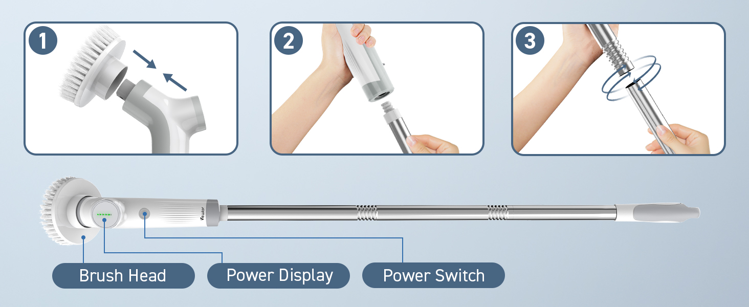 electric spin scrubber with replacement brush