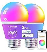 Consciot Smart Light Bulbs, LED Light Bulb That Works with Alexa &amp; Google Home, Music Sync, Color...