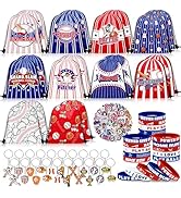 Grneric 110 Pcs Baseball Party Favors, Drawstring Bags Baseball Goodie Bags with Keychains Silico...