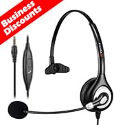 Arama Cell Phone Headset with Microphone Noise Cancelling &amp; Call Controls 3.5mm Computer Headphon...