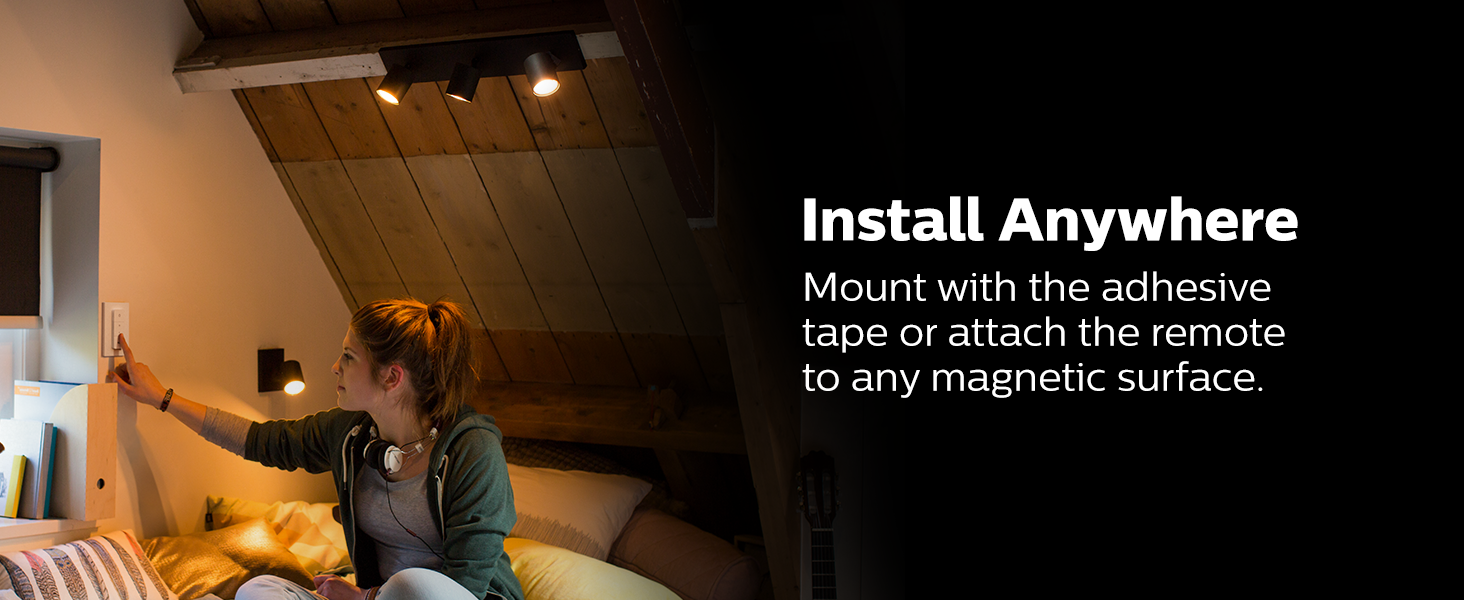 Philips Hue;Dimmer Switch;Wall switch;Dim;Brighten;On/off;smart home;smart lighting;app control