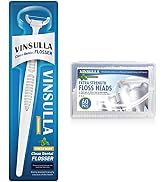 VINSULLA Dental Floss Clean Dental Flossers Kit with 1 Handle and 60 flosser Refill Heads Mint