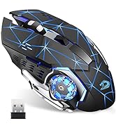 Uciefy Q85 Rechargeable Wireless Gaming Mouse, 2.4G LED Optical Silent Wireless Computer Mouse wi...