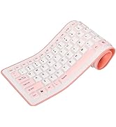 103 Keys Foldable Silicone Keyboard,Wired USB Silicone Keyboard Silent Keyboard Soft Touch Keyboa...