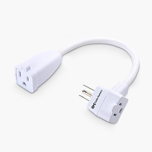  2-Pack Short 2-Outlet Extension Cord with Outlet Plug in Black