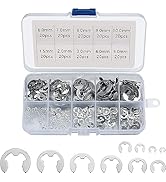 wugongshan 200 Pcs E-Clip Circlip External Retaining Rings, Stainless Steel E-Clips Assortment Ki...