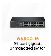 Zyxel 16-Port Gigabit Ethernet Unmanaged Switch - Fanless Design [GS1100-16]