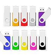 2GB Swivel USB 2.0 2GB Flash Drive 10Pack USB Drive 2GB Pack of 10 USB Memory Stick Bulk - Portab...