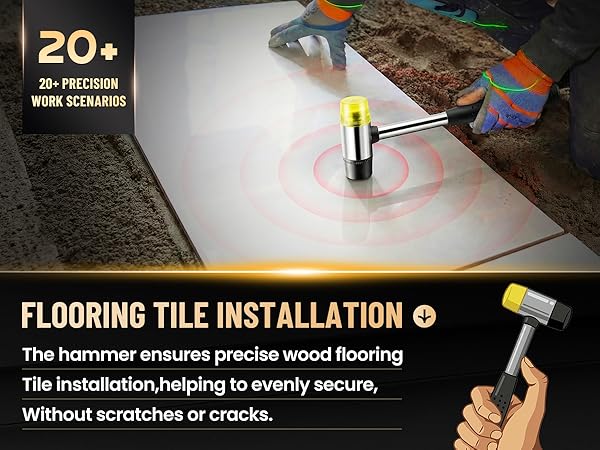 hammer ensures precise Wood Flooring Tile installation, Helping to evenly secure, Without scratches