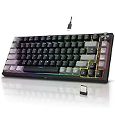 KOORUI 75% Wireless RGB Gaming Keyboard,3 Mode BT/2.4Ghz/USB-C Hot Swappable Mechanical Keyboard,...