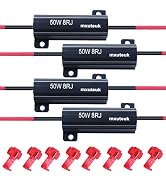 mxuteuk 4pcs Led Resistor Car Load Resistors 50W 8ohm for Fix LED Bulb Fast Hyper Flash LED Turn ...