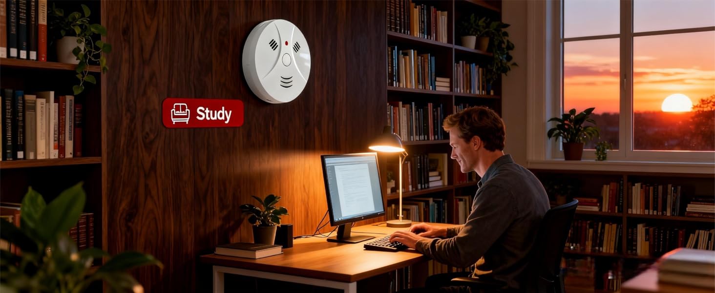 4 Pack Combination Smoke and Carbon Monoxide Detector Battery Operated