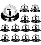 QTLCOHD 12 Pack Call Bell 3.35 Inch Diameter with Metal Anti-Rust Construction, Desk Bell, Servic...