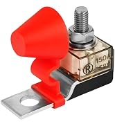 Terminal Fuse Block 150AMP with Insulating Cover, 58V DC Maximum, Single Stud 5/16"(M8) Compact M...