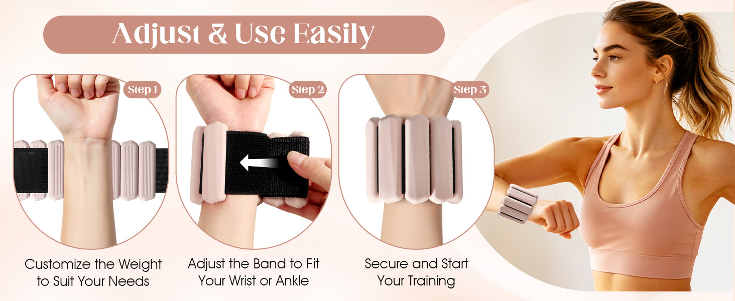 Wrist Weights, 2Pack Adjustable Ankle Weights