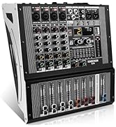 Kaschun Professional Audio Mixer,4-channel audio interface mixer,99 bit DSP Reverb Sound,4 ohm 2 ...