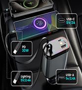 retractable charger for car