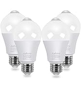 Aukora Motion Sensor Light Bulbs 4-Pack, 12W (100-Watt Equivalent) E26 Motion Activated Dusk to D...