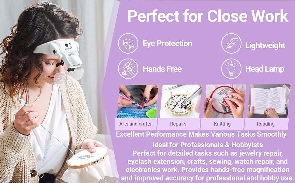 Hands free hobby magnifying glass