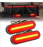 FXC 2PCS Smoked Lens 5" Oval Red LED Stop Brake Tail Lights Surface Mount Waterproof Sequential F...
