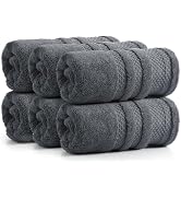 REDKISS 6 Pack Premium Hand Towels for Bathroom, 13 x 30 inch, 100% Cotton Soft Hand Towel Set of...