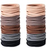 Aegero 100 Pieces Elastics Hair Ties for Thick Hair,No Damage Ponytail Holders Hair Elastic Band ...