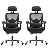 Sweetcrispy Office Computer Desk Chair Set of 2, Ergonomic High-Back Mesh Rolling Work Swivel Cha...