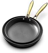 imarku Cast Iron Skillets, Non Stick Frying Pans 2Pcs - 10 inch &amp; 12 Inch Pots and Pans Set, Long...