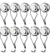 MIKEDE 10 Pack Swivel Swing Magnetic Hooks, 60 LBS Magnetic Hooks Heavy Duty for Cruise Cabins, S...