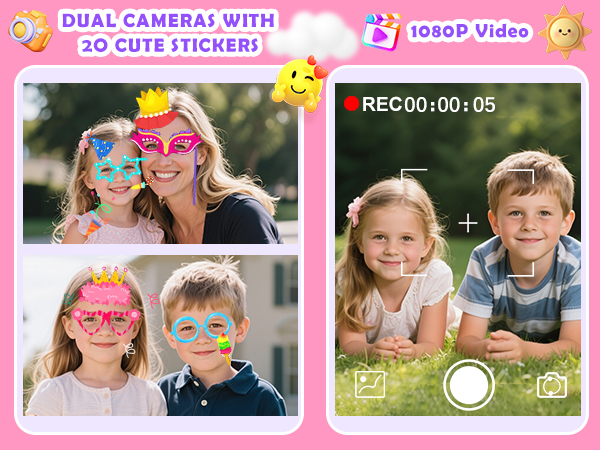 Kids Mobile Phone Toy with Dual Cameras, 2.8 Inch Touchscreen, Music Player, Games with 32 GB Card