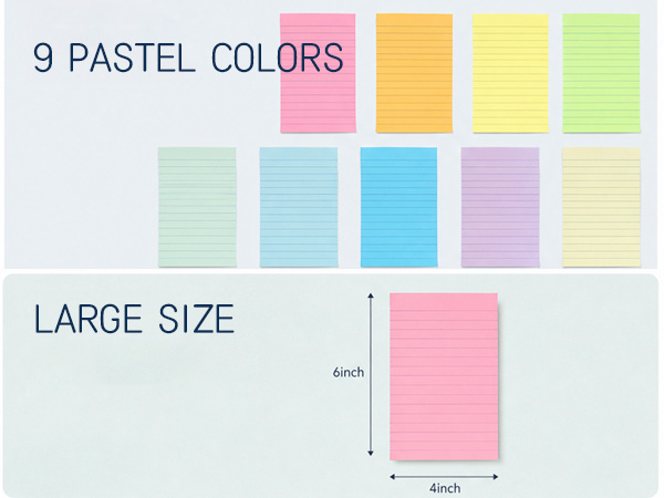 sticky notes 4x6 large sticky notes big sticky notes with lines notepads 4x6 office supplies