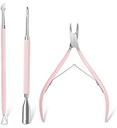 Makartt Cuticle Trimmer with Cuticle Pusher, 3 PCS Pink Nail Cuticle Nipper Professional Pedicure...