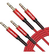 JSAUX 2 Pack AUX Cable, [6ft/1.8m- Copper Shell, Hi-Fi Sound] 3.5mm TRS Auxiliary Audio Cable Nyl...